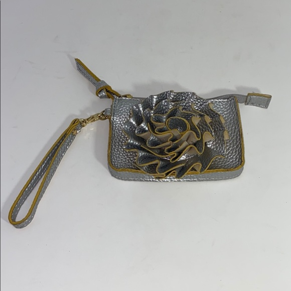 Jazz'd gold and‎ gray wristlet